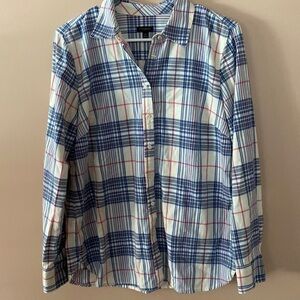 Talbots plaid top